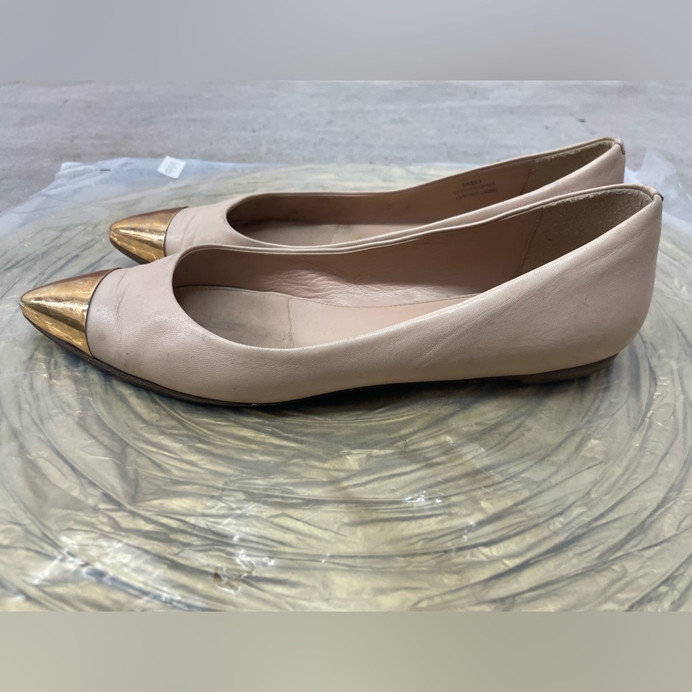 J Crew Women’s Metallic Tip Nude Ballet Flats Size 8.5